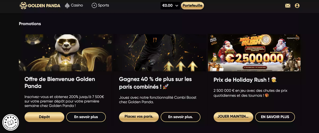 golden panda casino Gameplay