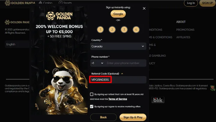 golden panda casino Gameplay